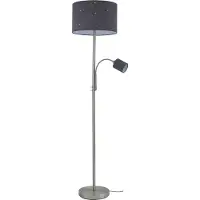 LINDBY Stehlampe Jaileen , alu / grau / zink, für Wohn- / Esszimmer, Metall, Modern, Stehlampe