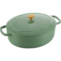 Ballarini Bellamonte Oval Cast Iron Pot - Green 5.5 ltr