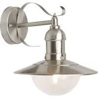 Brilliant hängende Wandlampe ARTO | Spritzwassergeschützte Wandleuchte für den Außenbereich in Edelstahl-Optik | Metall/Kunststoff | 1x E27 Fassung max. 60W