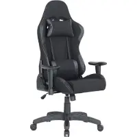 Dmora Gaming-Stühl Bundaberg, Gaming-Sessel für Erwachsene, Schreibtischstuhl, 57x72h124/134 cm, Schwarz
