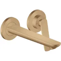 Axor Citterio C Einhebel-Waschtischmischer Unterputzmodell für Wandmontage, Auslauf 195mm, Cubic cut, 49111140, Farbe: Brushed Bronze