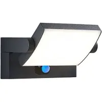 LINDBY LED-Solarwandlampe Sherin, anthrazit, Sensor, IP54