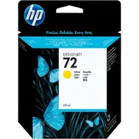 HP Cartouche d'encre jaune 72 69 ml avec encre Vivera, DesignJet T610, T620, T770, T1100, T1200, T1200 HD, T2300 eMFP, T790, T1300, Thermal Inkjet, Gelb, C9400A, Singapur, 140 mm
