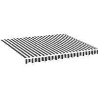Syfax Ersatzstoff für Markise Anthrazit und Weiß 300x250 cm Polyester