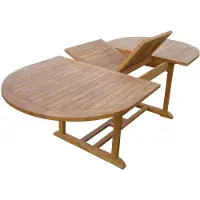 Linder Exclusiv GmbH Teak Tisch Gartentisch Garten ausziehbar Esstisch Teakmöbel Holztisch oval 210cm