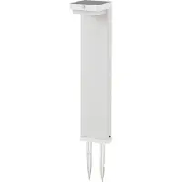 LINDBY LED-Solar-Sockelleuchte Eleazar, weiß, Alu, Sensor Eleazar , dimmbar, weiß / opal, Aluminium, Solarleuchten