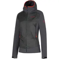 La Sportiva Kap Hybrid Hoody W, Carbon/Cherry Tomato, XS, Ski Mountaineering, Apparel, Top, Woman -
