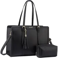 Sonstiges LOVEVOOK Laptoptasche 17 Zoll Damen Handtasche Leder Umhängetasche Büro Tote Bag