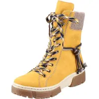 Rieker Damen Stiefeletten Schnürstiefel Warmfutter X8618, Größe:41 EU, Farbe:Gelb