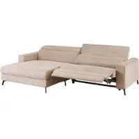 KAWOLA Sofa LAISKA Ecksofa Relaxfunktion teilmotorisch Cord taupe Longchair links
