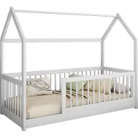 Mirjan 24 Kinderbett Greta 80, Kinderzimmer Bett mit Lattenrost, Holzkonstruktion (Farbe: Weiß, Größe: 80x180 cm)