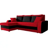 Mirjan 24 Ecksofa Kris, Stilvoll Eckcouch mit Bettkasten und Schlaffunktion, L-Form Couch, Schlafsofa (Mikrofaza 0022 + Mikrofaza 0015)