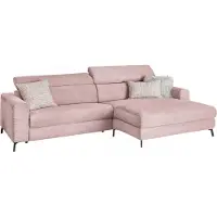 KAWOLA Sofa LAISKA Ecksofa Cord rosa Longchair rechts