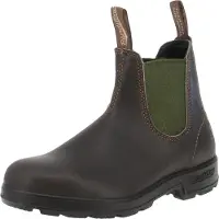 Blundstone 519 Stout Brown Leather with Olive Elastic (500 Series) Leder Größe: 39 Schmal