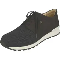 Finn Comfort Enfield Herren Schnürschuhe schwarz Nubukleder und Mesh - Größe: UK 7,5