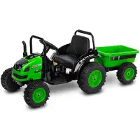Toyz HECTOR Elektrischer Kindertraktor mit Anhänger, Fahrzeug - Grün