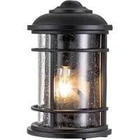 FEISS Wegeleuchte Lighthouse E27 40W IP44 Aluminium, Stahl, Glas klar; schwarz strukturiert L:11.4cm B:17.8cm Ø17.8cm