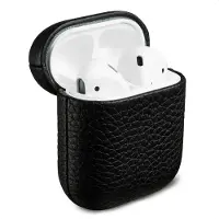 Accezz Echtleder Case Apple AirPods 1 / 2 - Schwarz