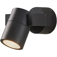 LUCANDE Außenwandstrahler Kavuna, rund, anthrazit, IP54
