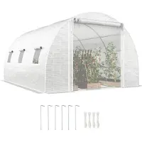 Outsunny Gewächshaus Foliengewächshaus ca. 3x4x2m Winterfest Tomatenhaus