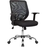 Dmora Bürostuhl Albany, Mesh Chefsessel mit Armlehnen, Ergonomischer Bürositz, 60x54h90/98 cm, Schwarz
