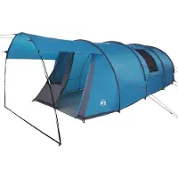 vidaXL Tunnelzelt 4-Personen 4 Personen Blau und Grau