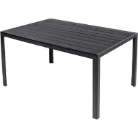 Linder Exclusiv GmbH Linder Exclusiv Gartentisch Comfort 150 x 90 cm mit Nonwood Platte Gestell Aluminium Schwarz