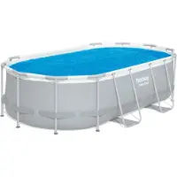 Bestway Flowclear PE-Solarabdeckplane, blau 394 x 210 cm, oval
