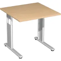 Geramöbel Schreibtisch höhenverstellbar, 800x800x680-820, Buche/Silber, S-617101-BS