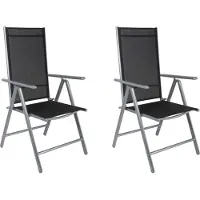 Casaria Gartenstühle 2er Set Hochlehner Klappbar 8-Fach Verstellbar Camping Stuhl Aluminium Wetterfest Klappstuhl 120kg Belastbarkeit Garten Balkon