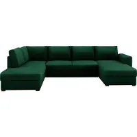 Mirjan 24 Ecksofa Wilma Premium, Eckcouch vom Hersteller, U-Form Schlafsofa, Stilvoll Polsterecke, Wohnzimmer Sofagarnitur (Farbe: Piano 26, Seite: Links)