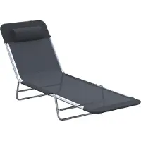 Outsunny Lounger - Außenstuhl - 182x56x24,5 cm - Schwarz