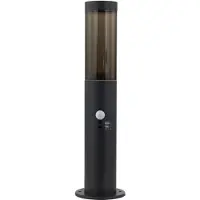 LINDBY Sockellampe Statius, anthrazit, Eisen, Sensor, 45 cm