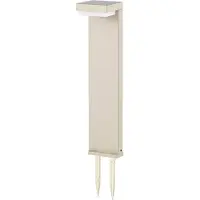 LINDBY LED-Solar-Sockelleuchte Eleazar, beige, Alu, Sensor Eleazar , dimmbar, creme / amber, Aluminium, Solarleuchten
