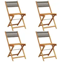 Syfax Klappstühle, 4 Stück, graues Massivholz Akazie