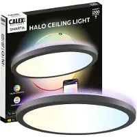 Calex Smart Home Deckenlampe HALO, dimmbar, schwarz, für Wohn- / Esszimmer, Kunststoff, Modern, Smart Home Deckenlampe