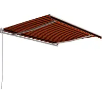 Syfax Einziehbare Markise Handbetrieben 400 x 300 cm Orange und Braun