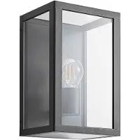 LINDBY Außenwandlampe Giavanna, 28 cm, anthrazit, IP44, E27