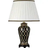 Elstead Lighting Elstead Taipei Tischleuchte E27 Schwarz und Gold Elfenbeinfarbe, schwarz-gold verziert