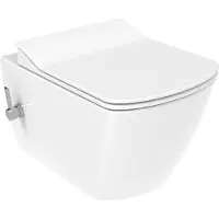 Creavit Elegant Wand WC mit Bidetfunktion randlos Weiß glänzend Warm und Kaltwasser ohne WC Sitz