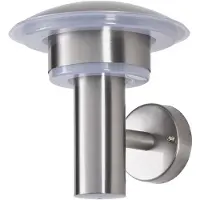 LINDBY LED-Außenwandleuchte Lillie, Höhe 19 cm, Edelstahl