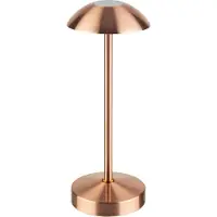 Aps ALVA Tischleuchte, H: 20 cm, Ø 8 cm, Elegante Lampe mit Akku für den Innen- und Außenbereich, Farbe: Kupfer