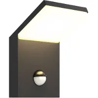 LUCANDE LED-Außenwandleuchte Nevio, Metall, anthrazit, Sensor