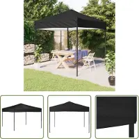 The Living Store Partyzelt Faltbar Schwarz 3x3 m
