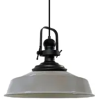 Bamyum Pendelleuchte Grau-Asletl Hängelampe Metall Ø40 cm, Modern Lampe
