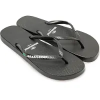 Brasileras Damen Zehensandalen mit rutschfester Sohle bequem schuhe strand/schwimmbad/stadt schwarz 40/41 EU - UBCPOW