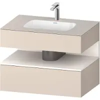 Duravit Einbauwaschtisch-Möbel-Set Qatego 80x55x60cm, w m/ta matt, Konsolen-Waschtischunterbau