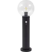LINDBY Sockelleuchte Dangan, schwarz/klar 60cm, Glas, Sensor