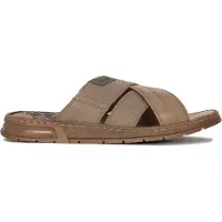 Rieker Herren Flip-Flops aus Naturleder, Beige, 3 cm Sohlenhöhe, zusätzliche Dämpfung