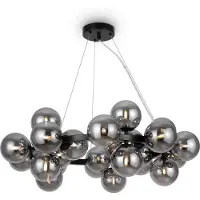 Maytoni Dallas Pendelleuchte Schwarz – 25-flammige Hängelampe mit Glasschirmen